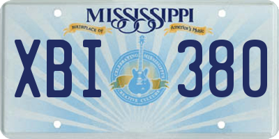 MS license plate XBI380