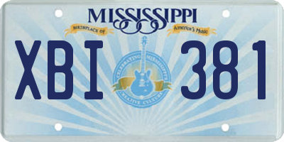 MS license plate XBI381