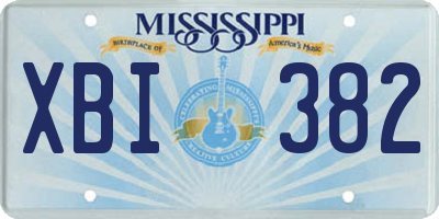 MS license plate XBI382