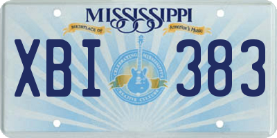 MS license plate XBI383