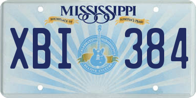 MS license plate XBI384