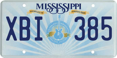 MS license plate XBI385