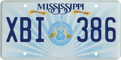 MS license plate XBI386