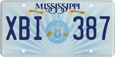 MS license plate XBI387