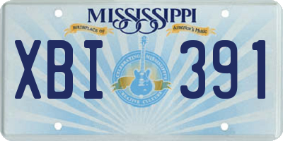 MS license plate XBI391