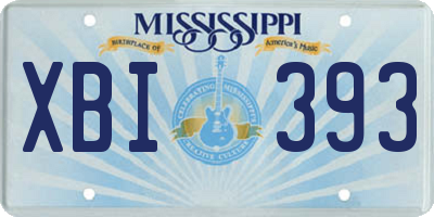 MS license plate XBI393