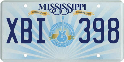 MS license plate XBI398