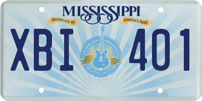 MS license plate XBI401