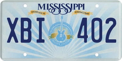 MS license plate XBI402