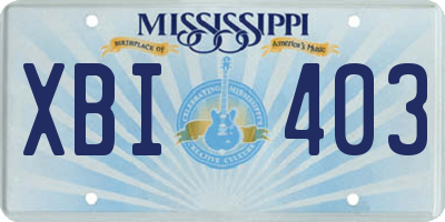 MS license plate XBI403