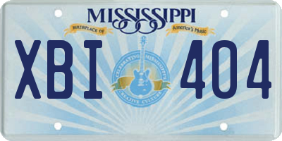 MS license plate XBI404