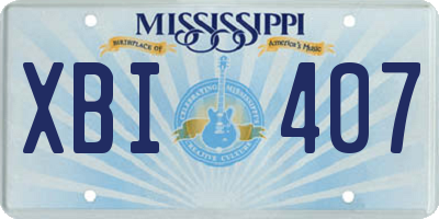 MS license plate XBI407