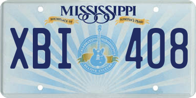 MS license plate XBI408