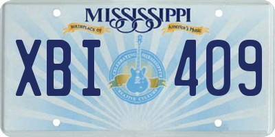 MS license plate XBI409