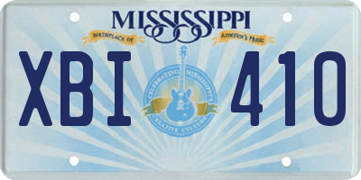 MS license plate XBI410