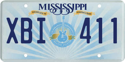 MS license plate XBI411