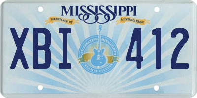 MS license plate XBI412