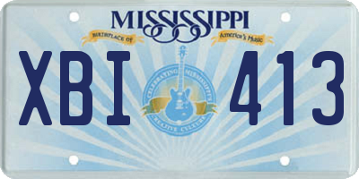 MS license plate XBI413