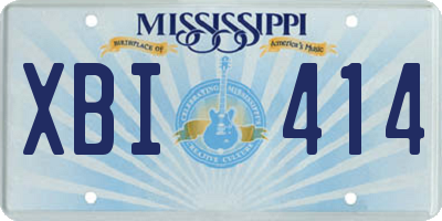MS license plate XBI414