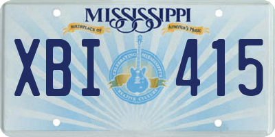 MS license plate XBI415