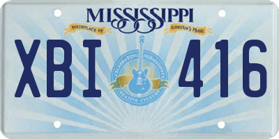 MS license plate XBI416