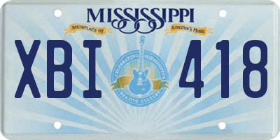 MS license plate XBI418