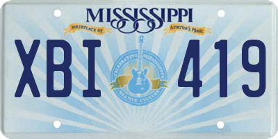 MS license plate XBI419