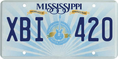MS license plate XBI420