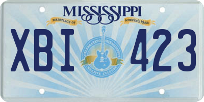 MS license plate XBI423