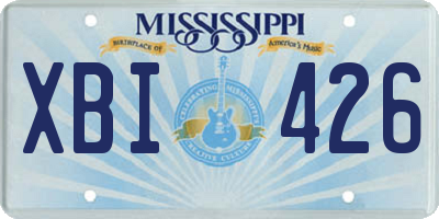 MS license plate XBI426