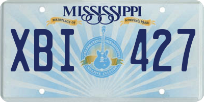 MS license plate XBI427