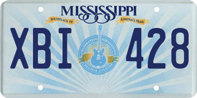 MS license plate XBI428