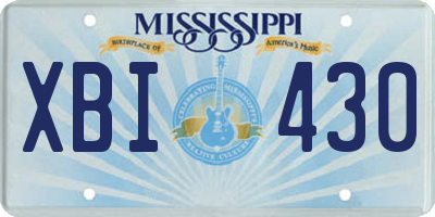 MS license plate XBI430