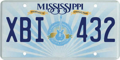MS license plate XBI432