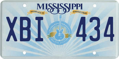MS license plate XBI434