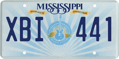 MS license plate XBI441