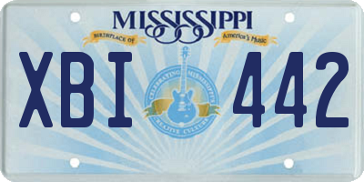 MS license plate XBI442