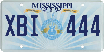 MS license plate XBI444