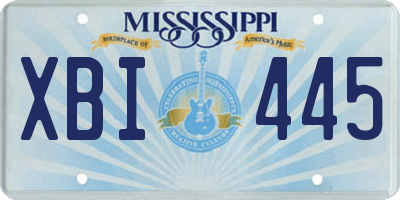 MS license plate XBI445