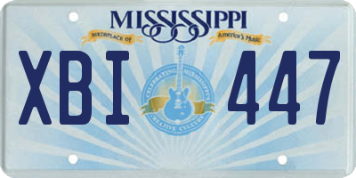 MS license plate XBI447