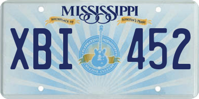 MS license plate XBI452
