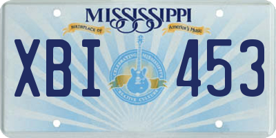 MS license plate XBI453