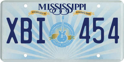 MS license plate XBI454