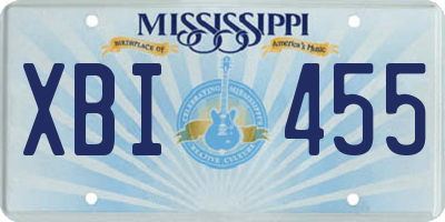 MS license plate XBI455