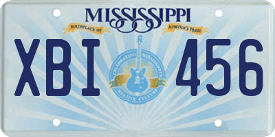 MS license plate XBI456