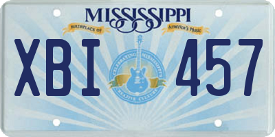 MS license plate XBI457
