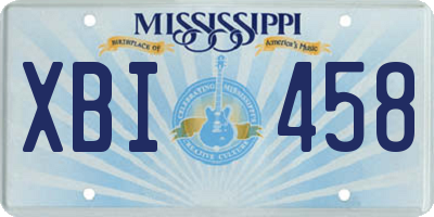 MS license plate XBI458