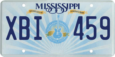 MS license plate XBI459