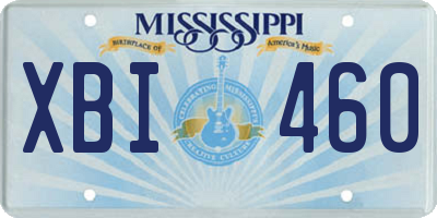 MS license plate XBI460