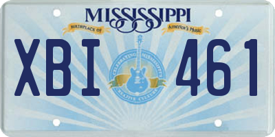 MS license plate XBI461